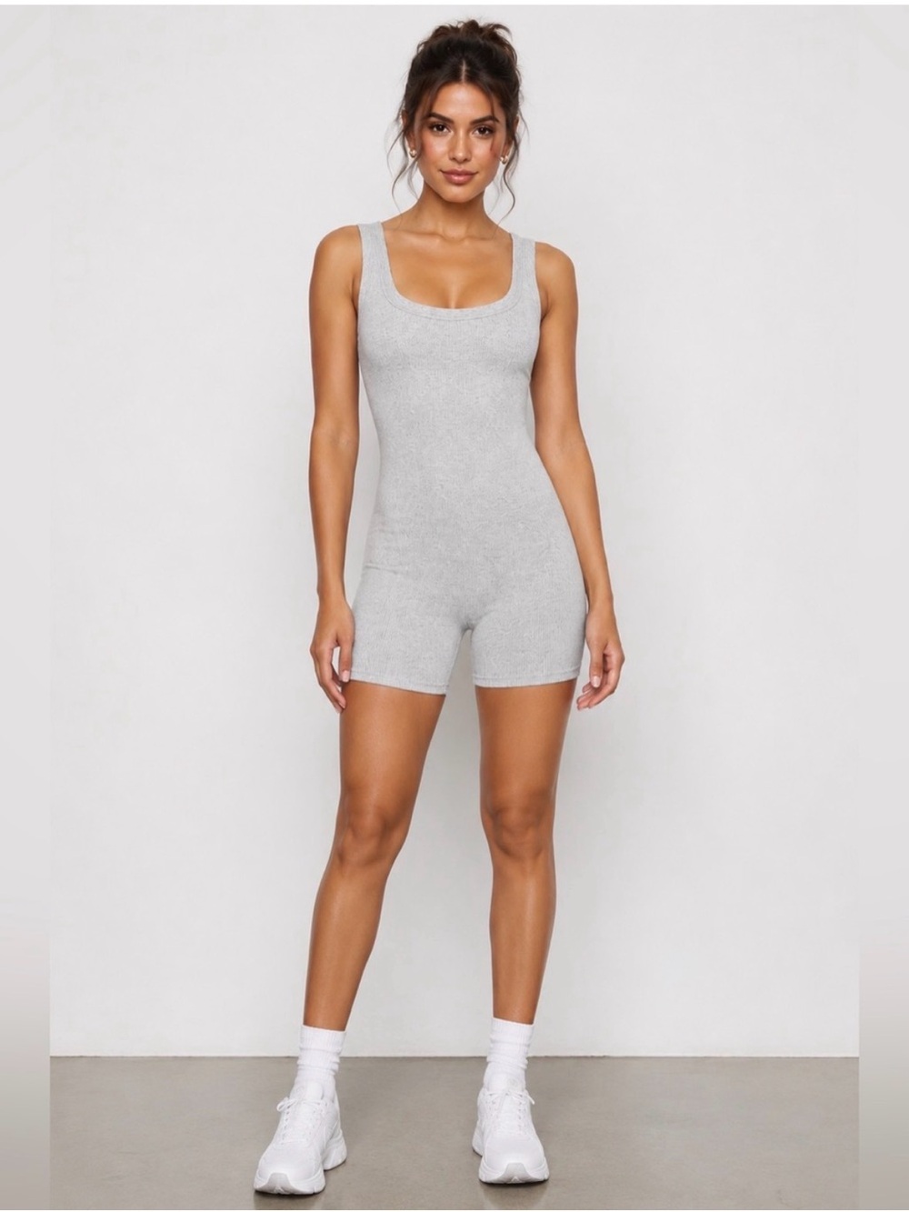 SKIMS women’s cotton ribbed onesie SIZE 2XL New with tags in Light Heather Gray